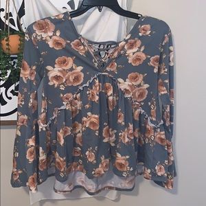 Floral Bell Sleeve Top